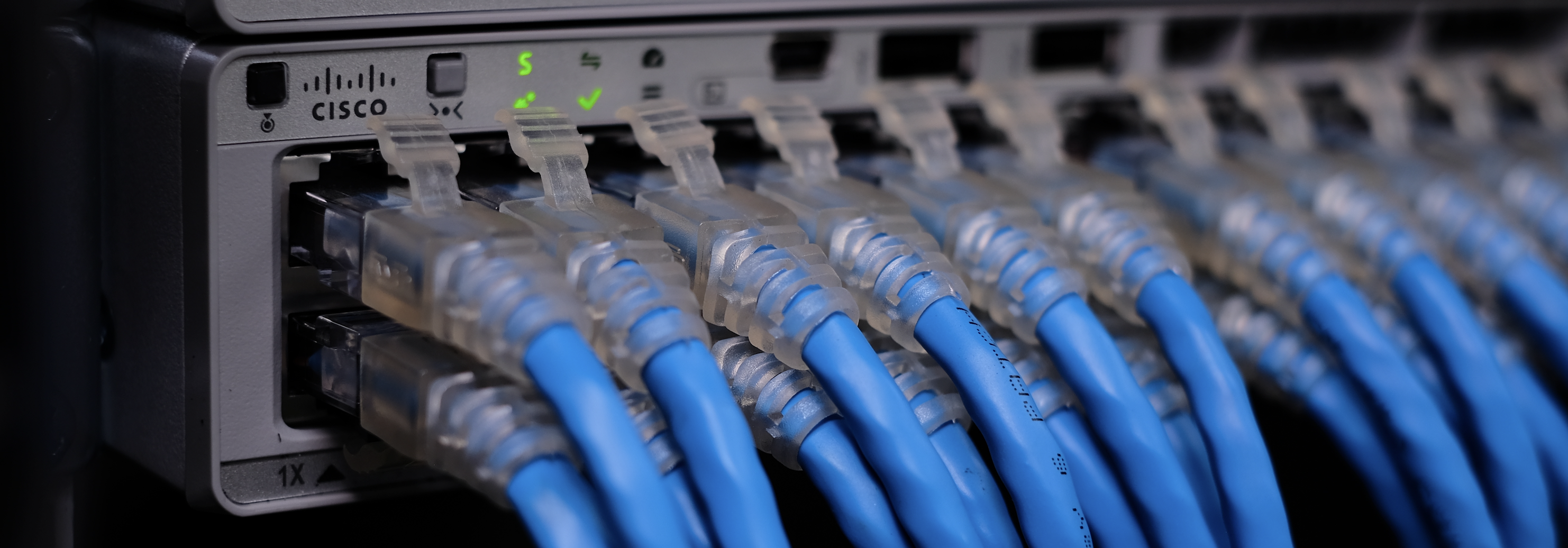 Cisco Catalyst 9200L Switch With Cables Connected